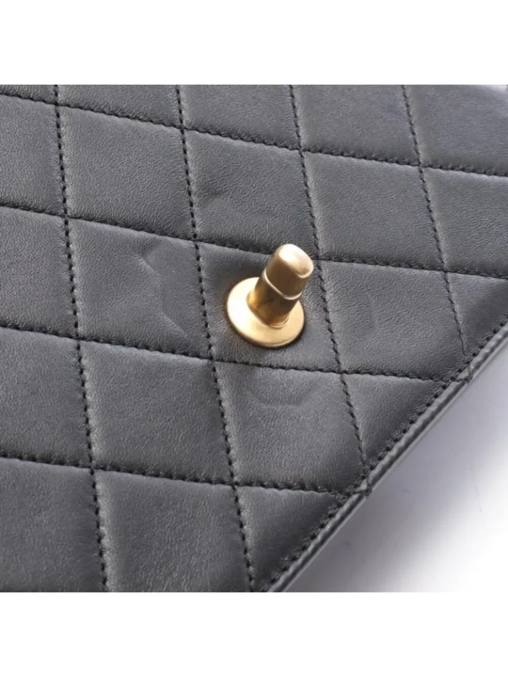 Chanel Shoulder Bag Quilted Black Lambskin Mini